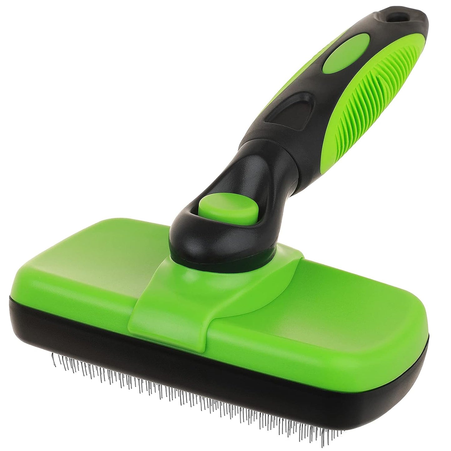 Pet Grooming Brush Self Cleaning Slicker Brushes for Dogs and Cats Long & Thick Hair Best Pet Shedding Tool for Grooming Loose Undercoat,Tangled Knots & Matted Fur (Green)