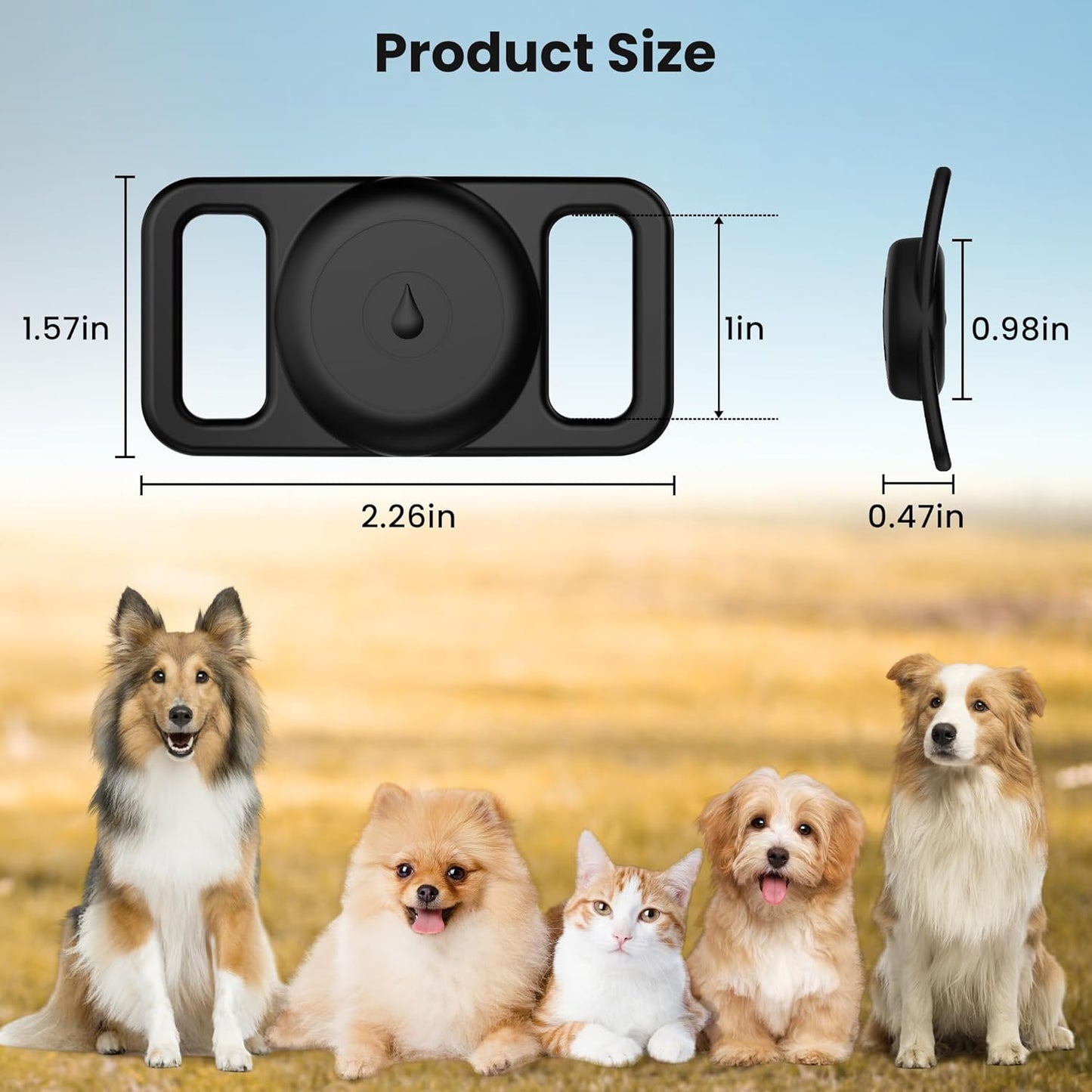 Airtag Dog Collar Holder,4 Pack Waterproof IP68 Airtag Silicone Case,Pet Accessories for Cat Collar, Protective Case Compatible for Apple Airtag GPS Tracker, Fits Dog and Cat Collar