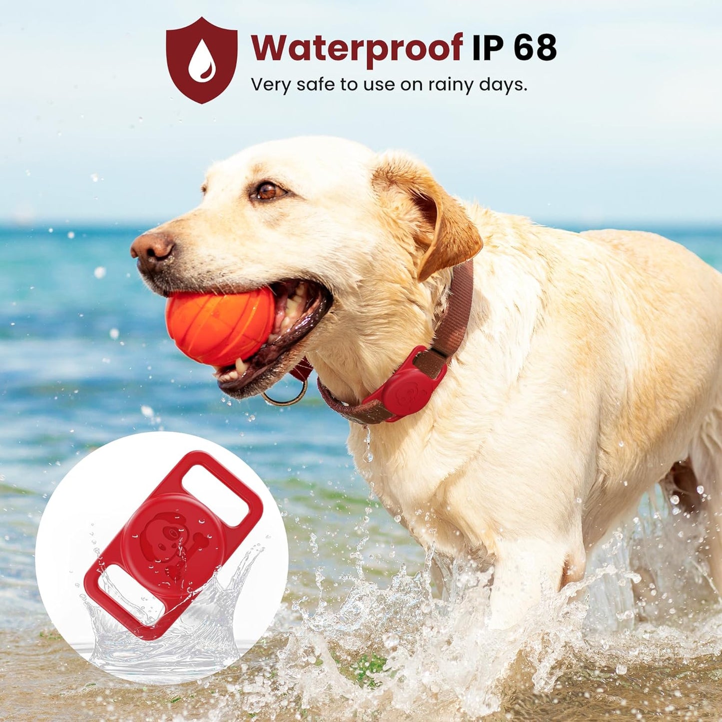 Airtag Dog Collar Holder,4 Pack Waterproof IP68 Airtag Silicone Case,Pet Accessories for Cat Collar, Protective Case Compatible for Apple Airtag GPS Tracker, Fits Dog and Cat Collar