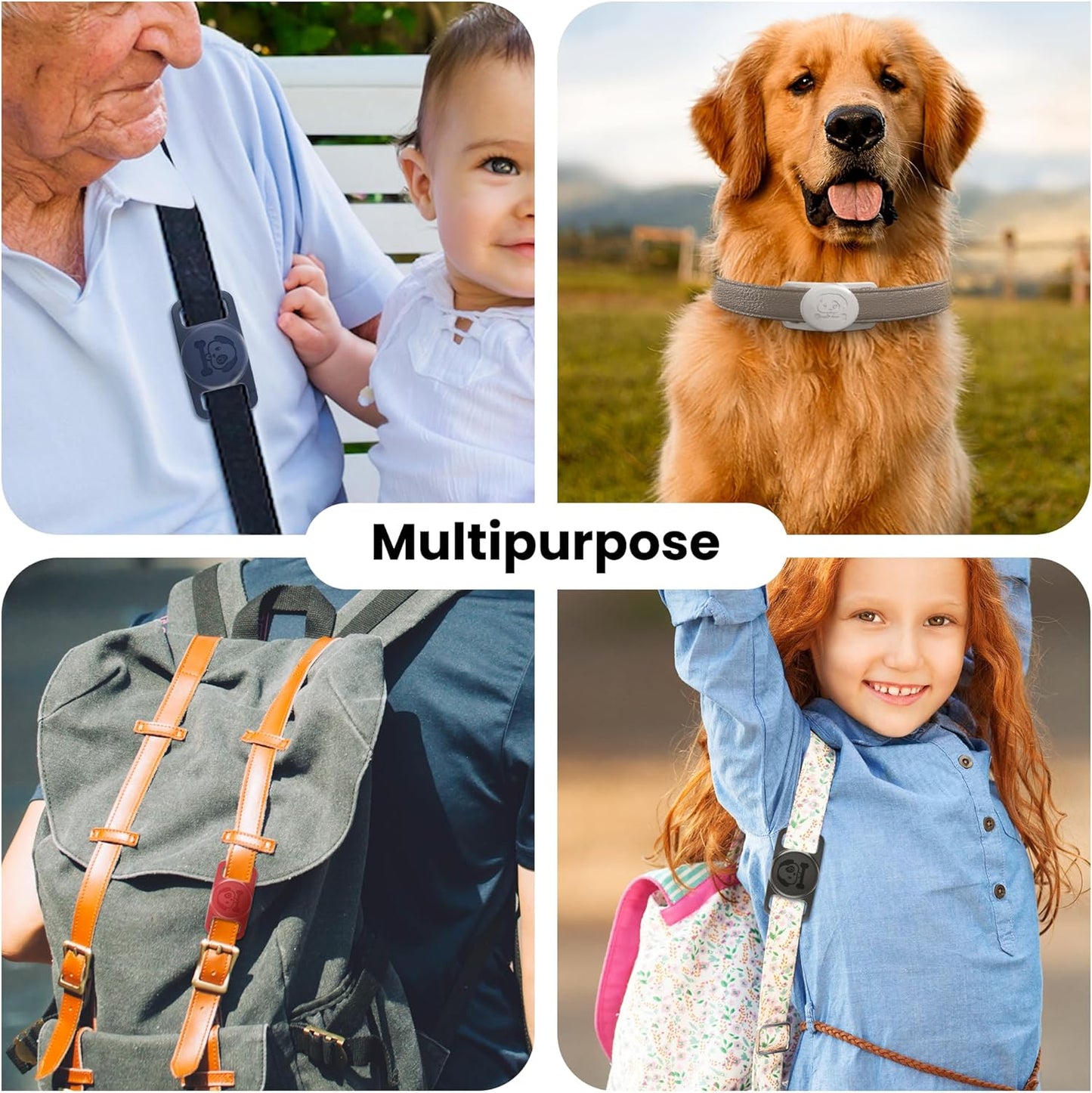 Airtag Dog Collar Holder,4 Pack Waterproof IP68 Airtag Silicone Case,Pet Accessories for Cat Collar, Protective Case Compatible for Apple Airtag GPS Tracker, Fits Dog and Cat Collar