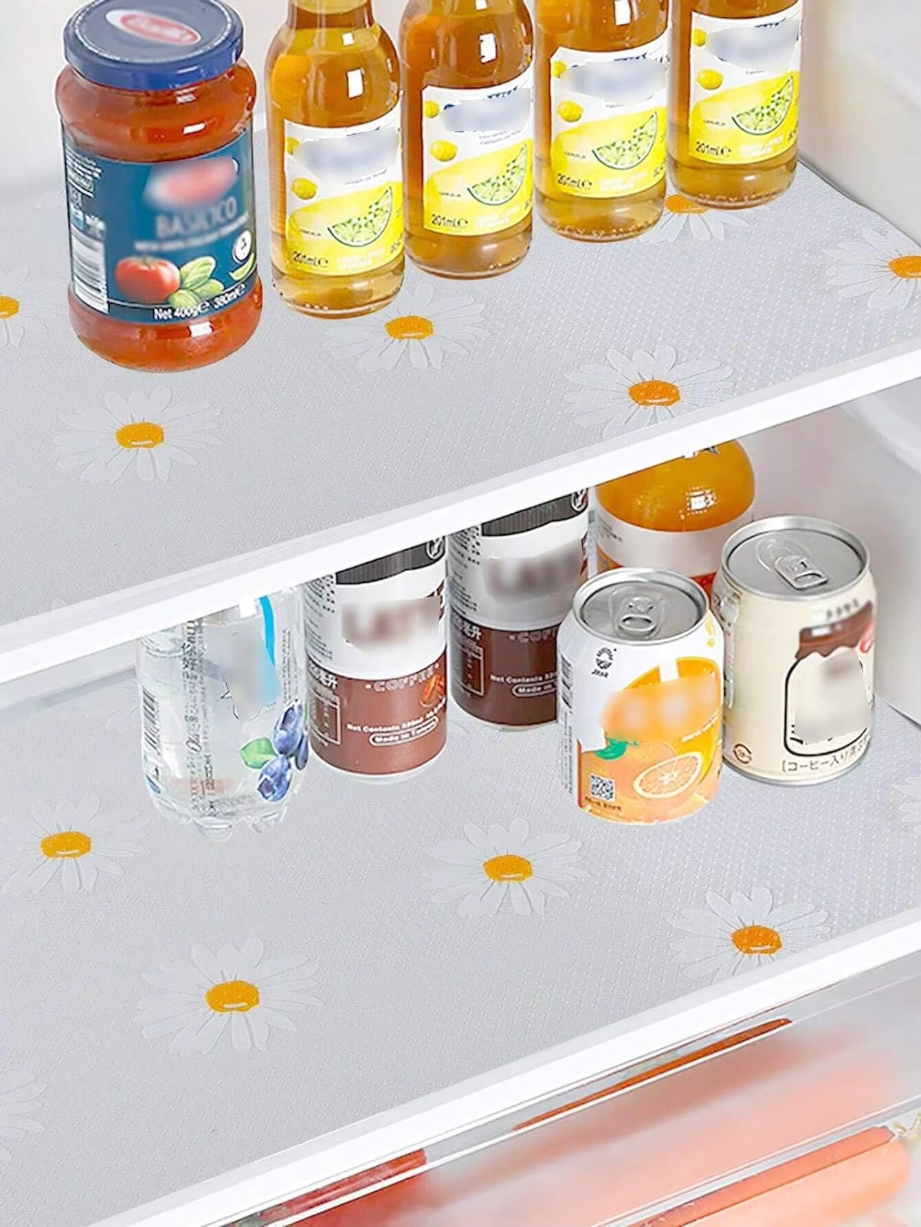 1 Roll Daisy Shelf Liner for Kitchen Cabinets EVA Waterproof Fridge Pad Cupboard Mat Easy Placemats Non-Adhesive Drawer Liner