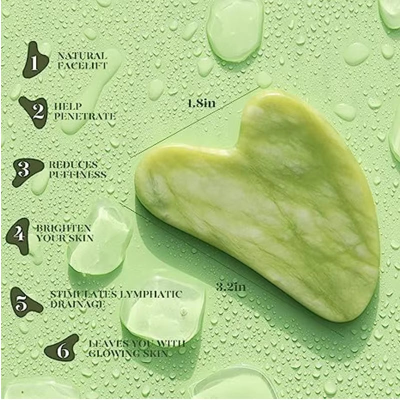 Natural Jade Roller Face Lift up Roller Gua Sha Board Gouache Stone Scraper Facial Massage Anti-Wrinkle Beauty Tools Wholesale