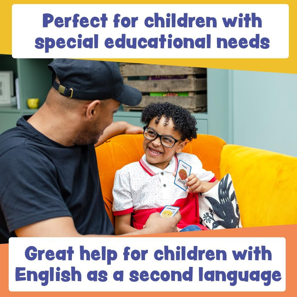 My Feelings and Emotion Boys Flash Cards for Visual Aid Special Ed, Speech Delay Non Verbal Children and Adults with Autism, Special Needs ASD ADHD (Mix Boys)