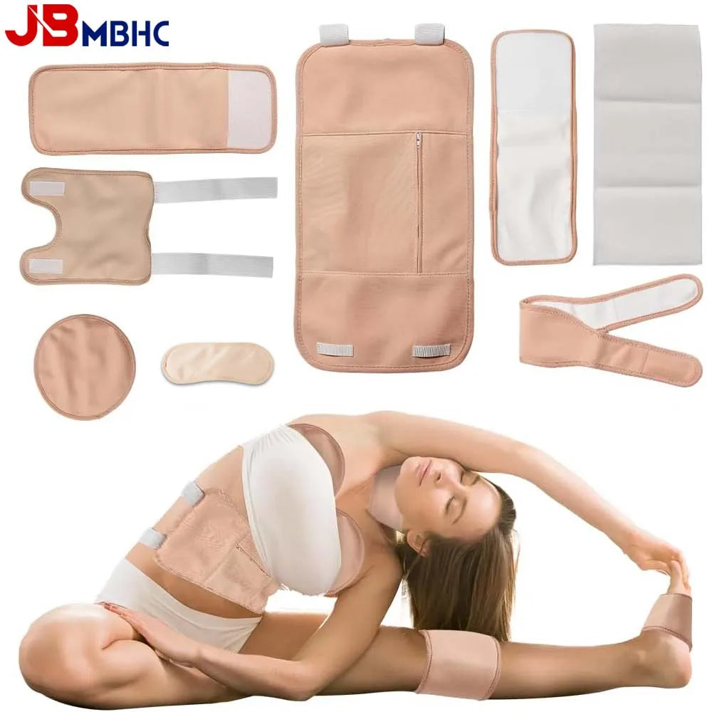 Castor Oil Pack Wrap Reusable Organic Cotton Castor Oil Packs with Adjustable Elastic Strap Castor Oil Compress Packs for Body