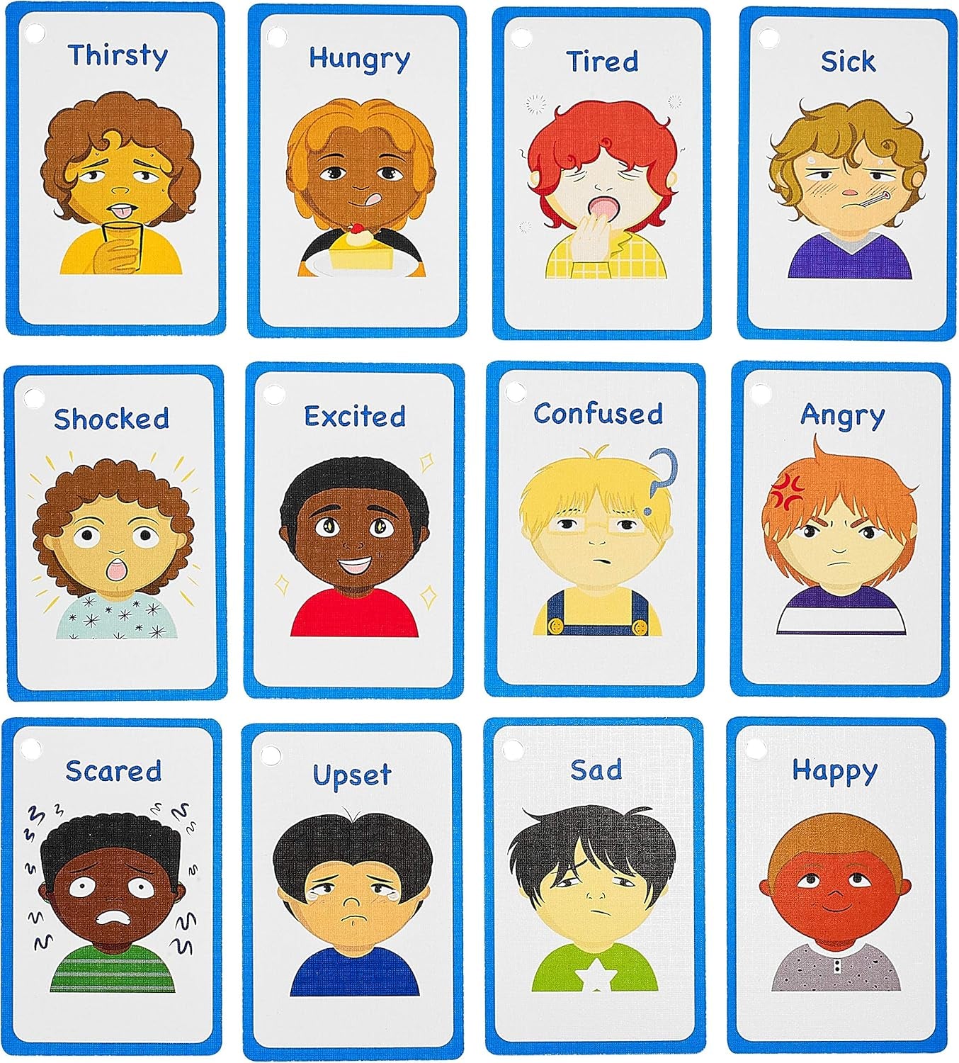 My Feelings and Emotion Boys Flash Cards for Visual Aid Special Ed, Speech Delay Non Verbal Children and Adults with Autism, Special Needs ASD ADHD (Mix Boys)