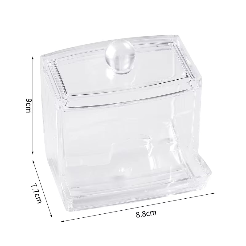 Cotton Swab Ball Storage Box with Lid Large Capacity Bathroom Acrylic Transparent Container Jar Dispenser