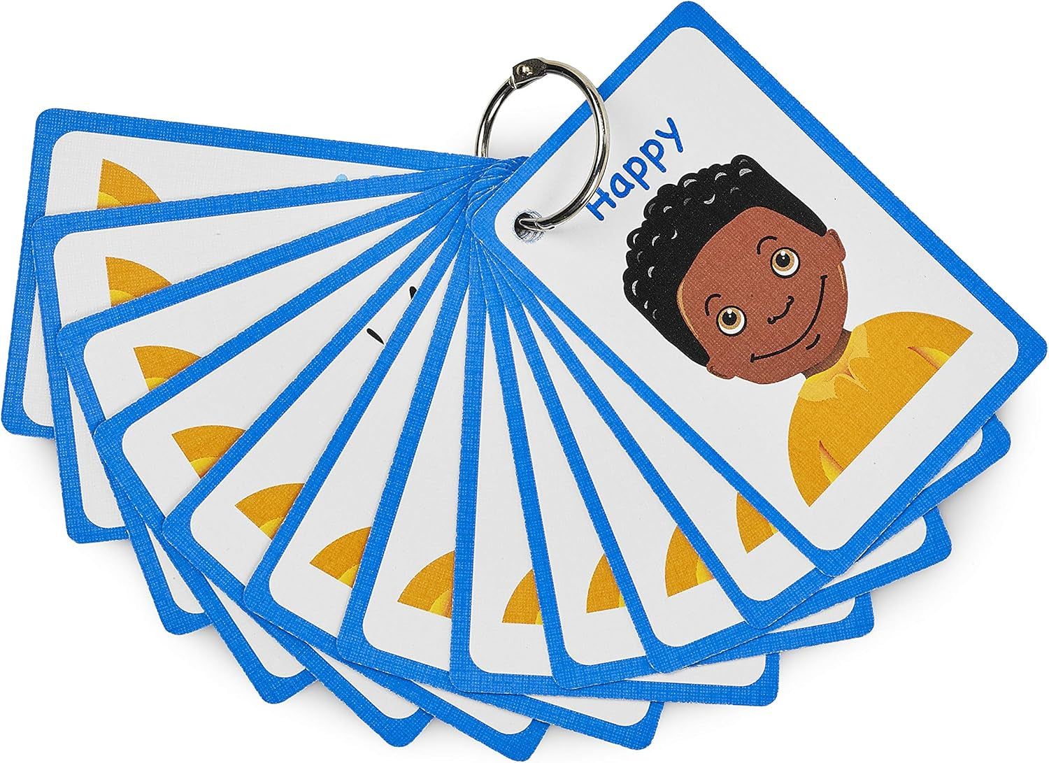 My Feelings and Emotion Boys Flash Cards for Visual Aid Special Ed, Speech Delay Non Verbal Children and Adults with Autism, Special Needs ASD ADHD (Black Boy)