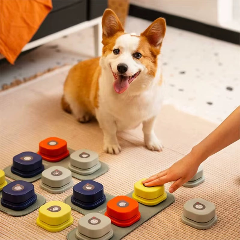 Pet Sound Box Recordable Talking Dog Button Cat Squeeze Box Toys Voice Recorder Talking Toy for Pet Communication Training Tool